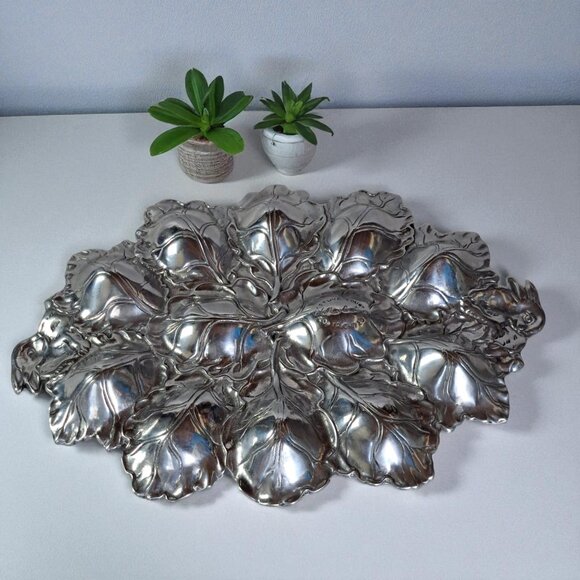 Arthur Court 2003 Egg Holder Bunny & Cabbage Leaf Devlled Egg Holder Easter Vtg - Picture 3 of 13